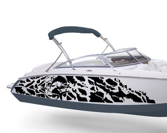 Mahi mahi Fish Boat Decals Kit laterales Compatible con Bowrider Boat Sticker Dorado de pesca