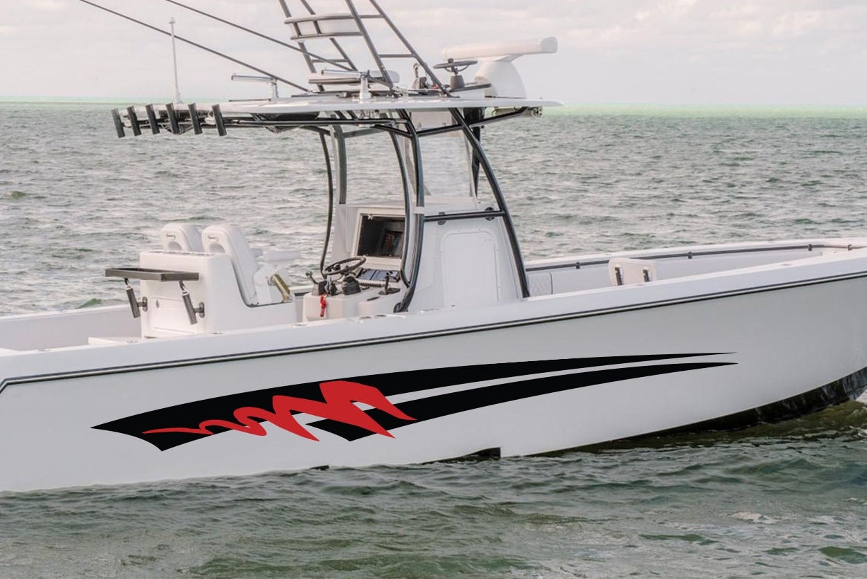 Graphic Boat Decals Compatible With Contender Boat Sport Stripe