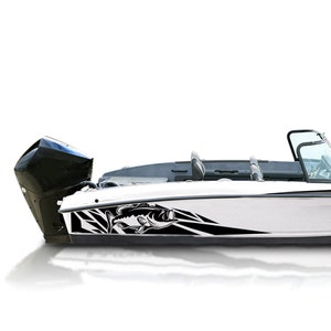 Largemouth Bass Boot Sticker Kompatibel mit Bass Boot Decals grafik geometrische Decal Muster marine
