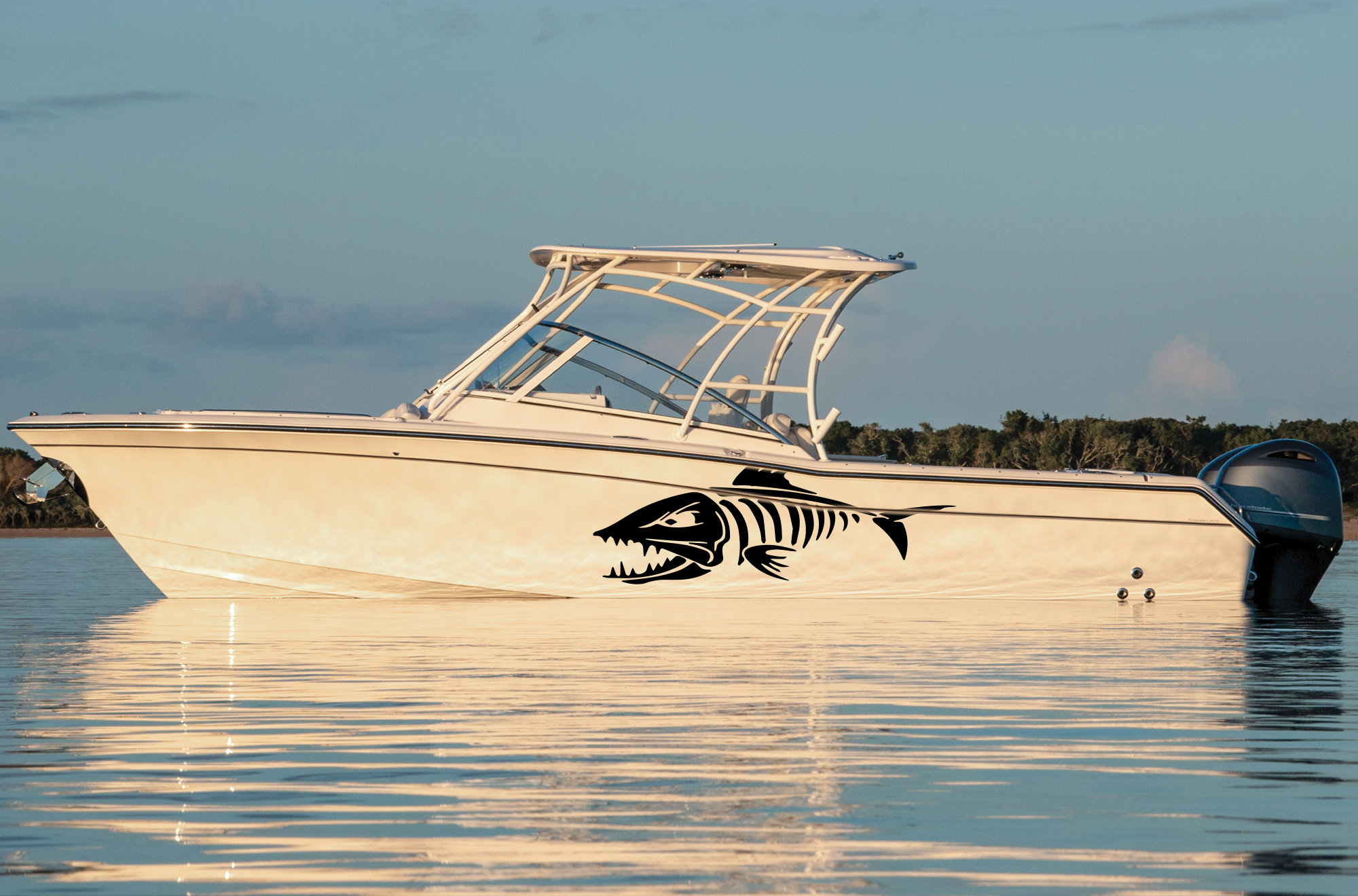 Fish Scull Graphic Boat Decals Compatible With Grady-white Boat