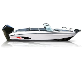 Set Of Boat Decals Compatible with Bass Boat Hockey Stripes lake fishing Sticker