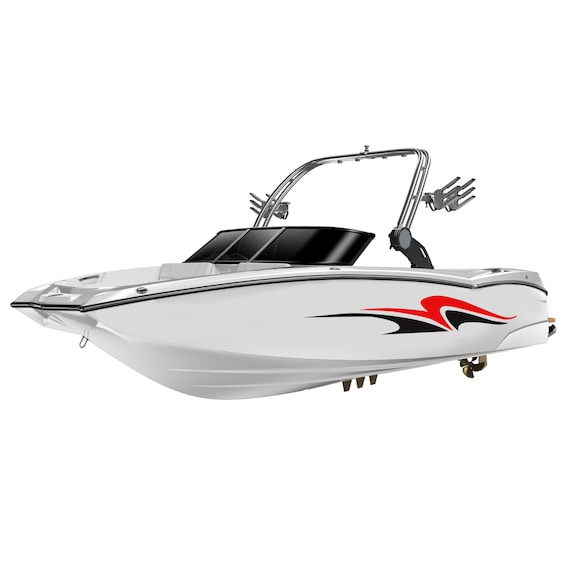 Boat Sticker Compatible With Tow Sports Boat Wavy Stripes Decal Vinyl Kit  Wave Board Marine Skiing 