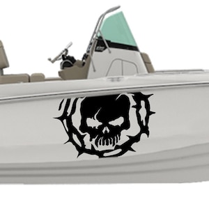 Scull Boat Decal Compatible with Boston Whaler Boat sticker graphic vinyl decals