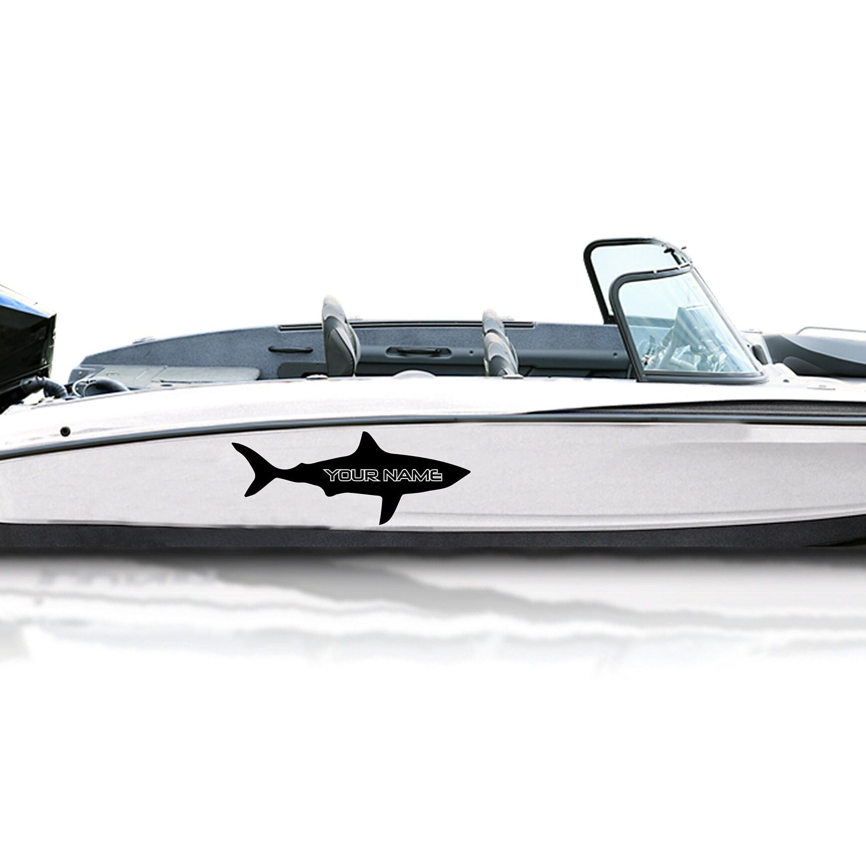 Boat Decals Shark Side Sticker Compatible With Bass Boat Boat Etsy