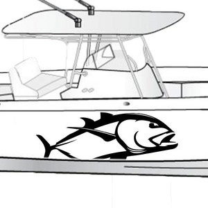Riesen Trevally Fisch Boot Aufkleber Aufkleber Kompatibel mit Everglades Boot Angeln Aufkleber Marine Vinyl