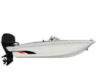 Set Boot Aufkleber Kompatibel mit Boston Whaler 160 super sport Boot Hockey Streifen Sticker