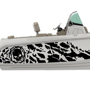 Scull Graphic Boat Decals Compatible with Boston Whaler Boat splash skeleton Sticker decal wrap