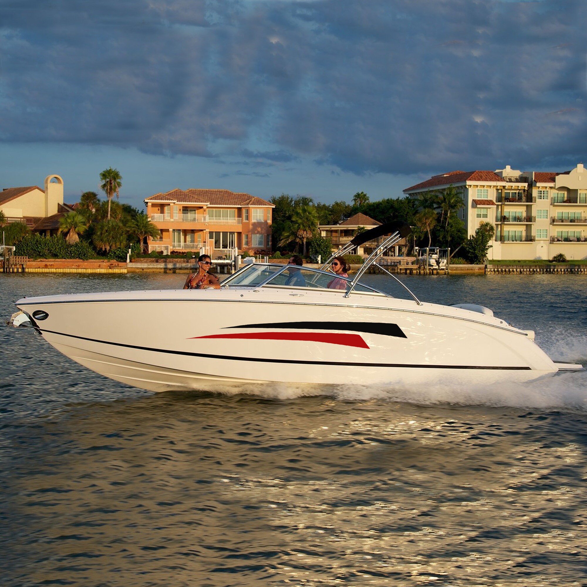 Graphic Kit Boat Decals Compatible With Bowrider Boat Sport Stripes ...