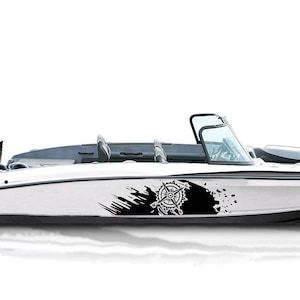 Boot Sticker Navigation Kompass Grafik Aufkleber Kompatibel mit Bass Boot Angeln Kompass Aufkleber