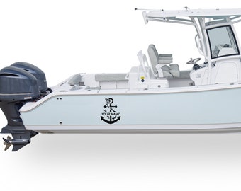 Boat Kit Decals Naam anker symbool zijkanten Compatibel met Center Console Boot anker Sticker schip Vis registratienummer