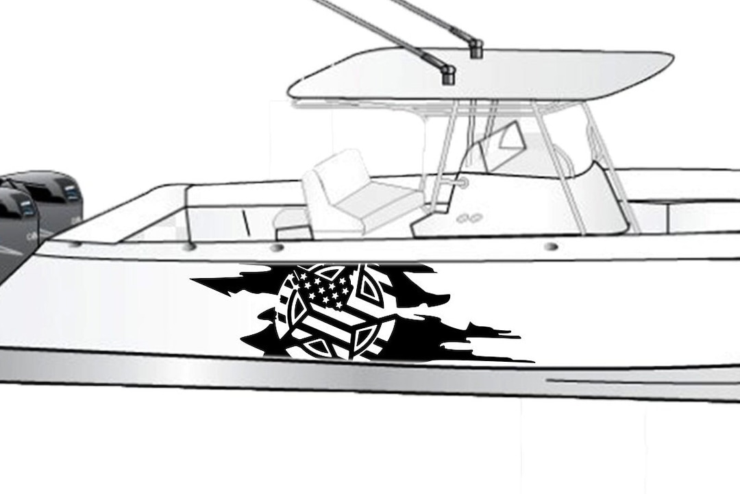 American Flag Boat Decal Compatible With Everglades Boat US Star