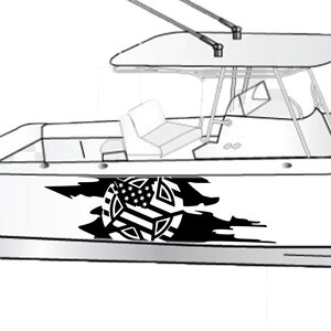 Amerykańska flaga Naklejka na łódź Kompatybilna z Everglades Boat US star Naklejka winylowa marynistyczna