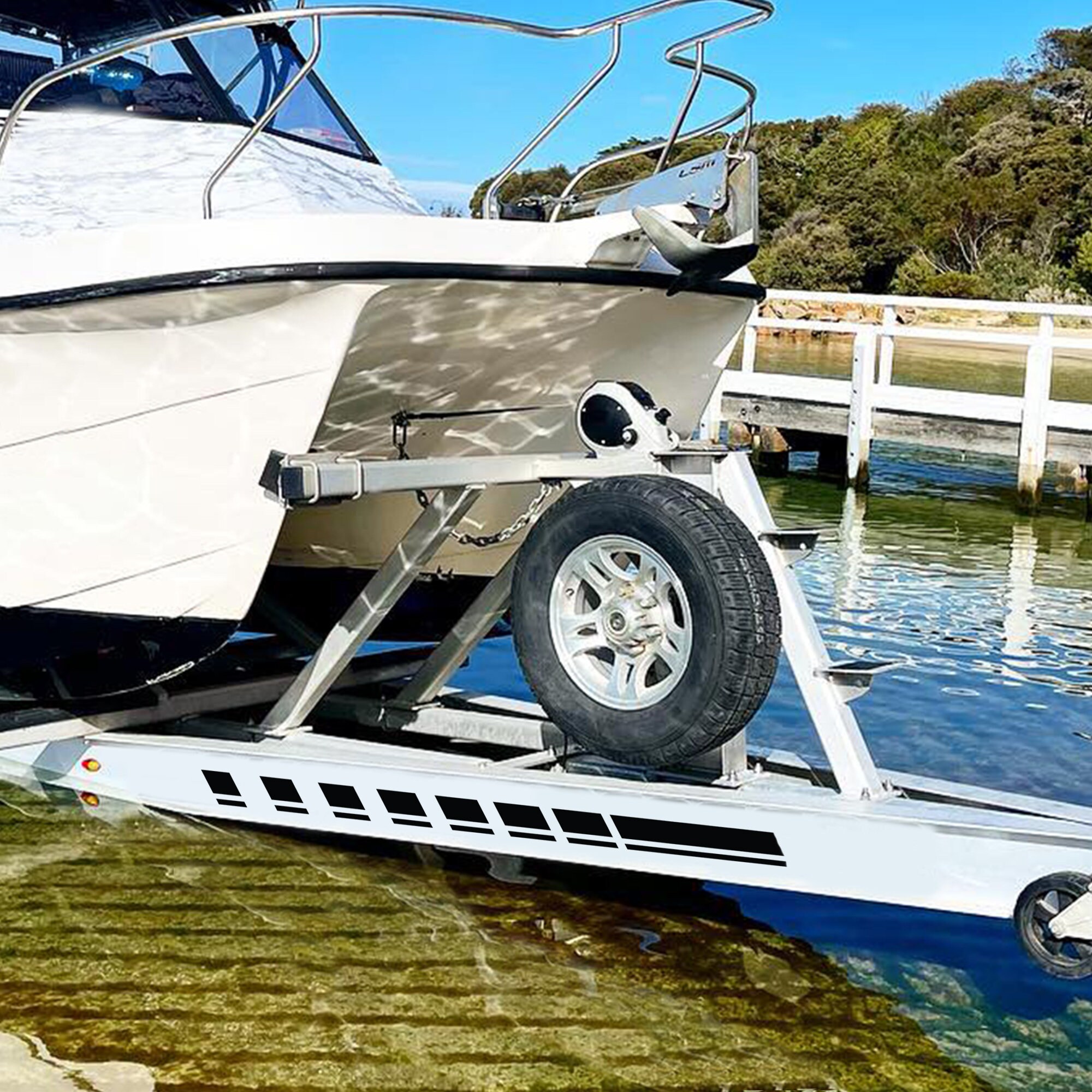 Boat Trailer Sport Stripes , Boat Trailer Decal Custom Sticker Heavy