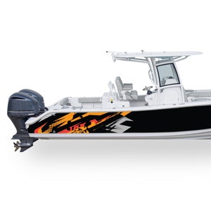 Boat Decal Compatible with Center Console Boat Racing Sticker Marine Wrap sports Boat graphic