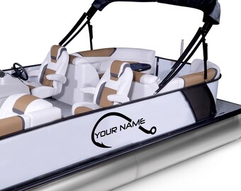 Bootnaam haaksticker compatibel met pontonboot registratienummer sticker aangepaste naam belettering unieke vinyl vervanging