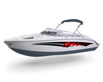 Décalcomanies de bateau graphiques Compatible avec Bowrider Boat Open Sea Sport Stripes Autocollant sports nautiques