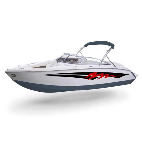 Grafik Aufkleber Boot Aufkleber Kompatibel mit Bowrider Boot Open Sea Sport Streifen Sticker Wassersport