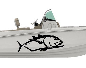 Calcomanía gigante para barco de peces Trevally, Compatible con Boston Whaler Boat, calcomanías de pesca, vinilo marino