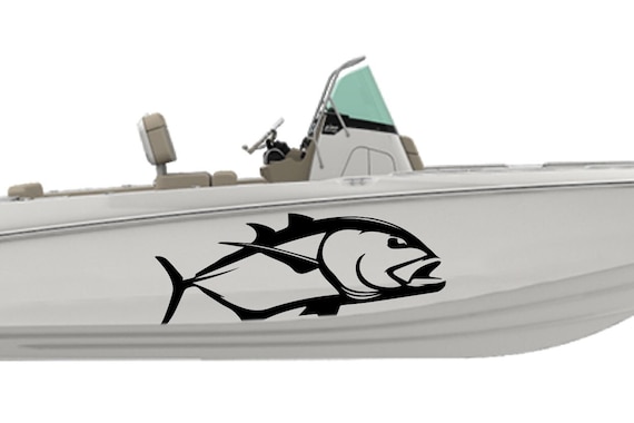 Giant Trevally Fish Boat Sticker Decal Compatible With Boston Whaler Boat  Fishing Decals Marine Vinyl 