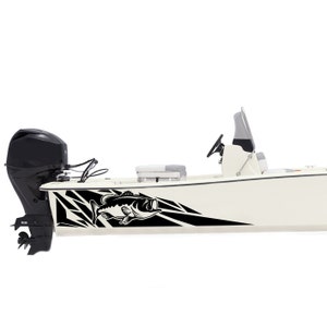Largemouth bass Boat Sticker Compatible with Skiff Boat Decals graphic Geometric Decal Pattern marine