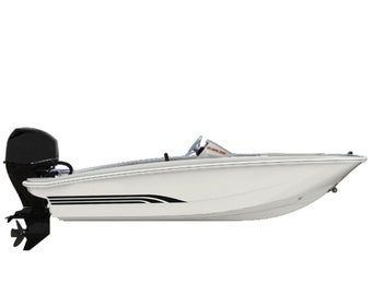 Boot Aufkleber Set Kompatibel mit Boston Whaler 160 super sport Boot Sport Treble Stripes Sticker Racing