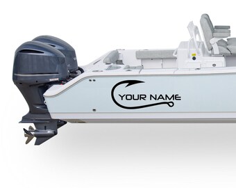Haaksticker compatibel met middenconsole boot, gepersonaliseerde naamsticker, registratienummersticker, unieke vinyl vervangingssticker
