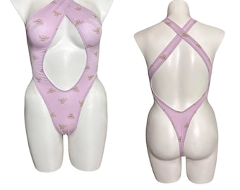Exotic dance wear, stripper wear, rave wear sewing pattern, instruction included, learn to sew - The Ginny criss cross 1 Piece