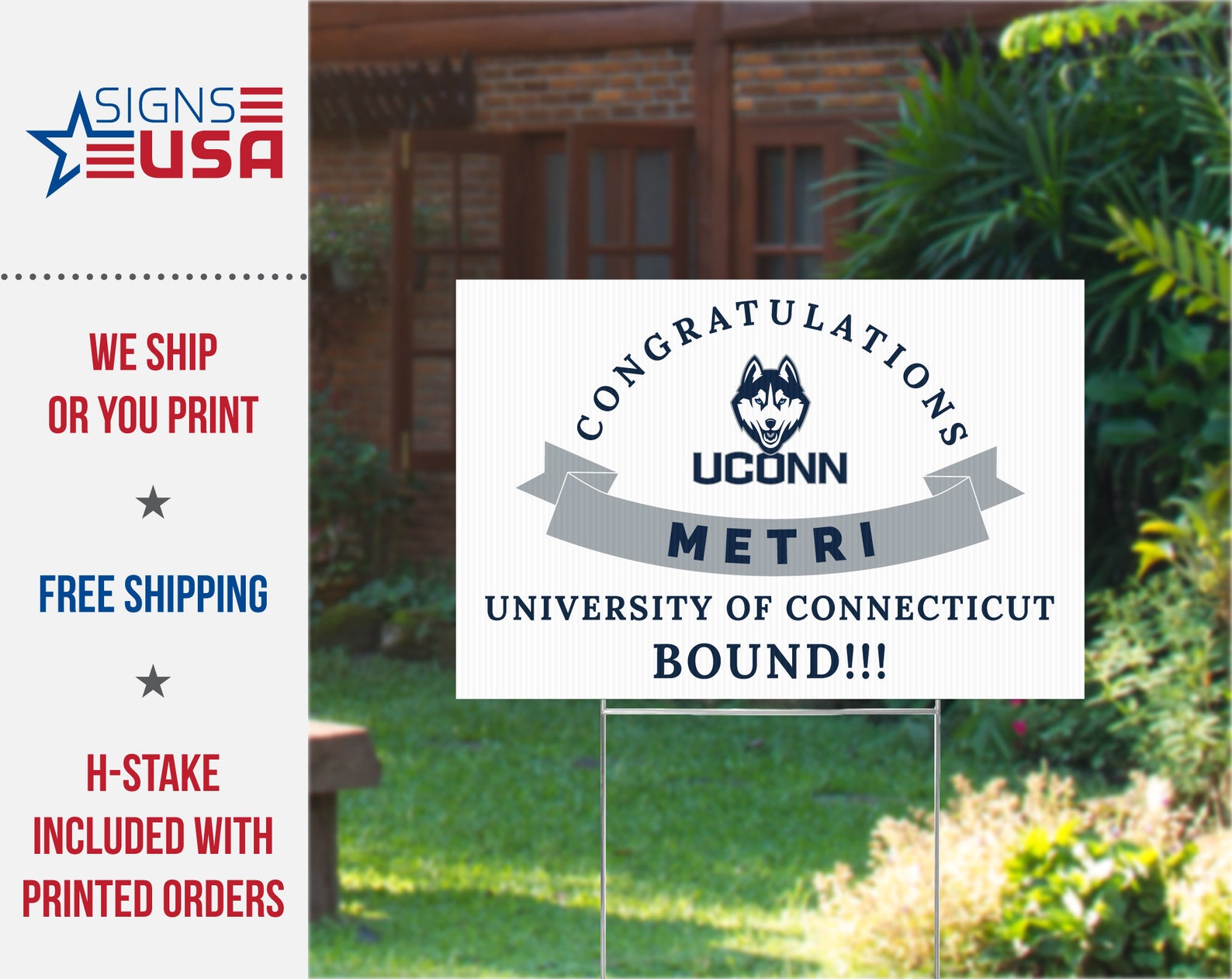 Personalized College or University Bound Yard Sign with FREE Etsy