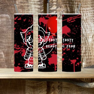 Lekker, lekker mooi angst, pennywise, IT sublimatie tumbler design