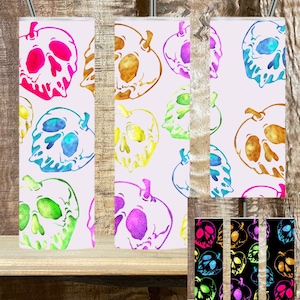 poison apple skull set white and black tumbler wrap png sublimation