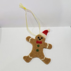 Felted Gingerbread Man Ornament | Christmas | Holiday Decoration | Needle Felting