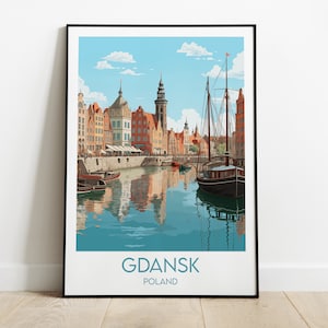 Danzig Reise Print - Polen Poster - Individuell personalisiertes Hochzeit Geburtstagsgeschenk