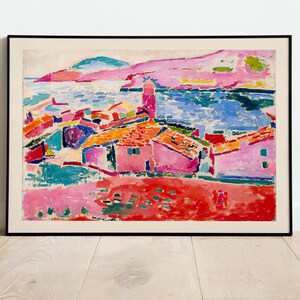 Matisse View of Collioure Bordered Exhibition Print Poster | A3 A4 A5 | Wysokiej jakości klasyczne kwiaty vintage Home Decor Wall Art Deco