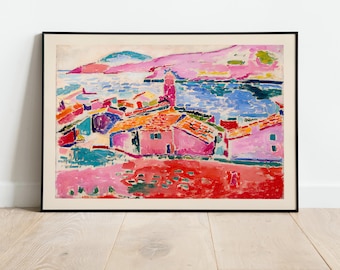 Matisse View of Collioure Bordered Exhibition Print Poster | A3 A4 A5 | Wysokiej jakości klasyczne kwiaty vintage Home Decor Wall Art Deco