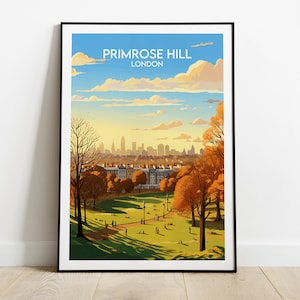 Primrose Hill Travel Print - London Poster - Custom Personalised Wedding Birthday Gift