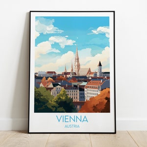 Impression de voyage à Vienne - Poster Autriche - Cadeau d'anniversaire de mariage personnalisé