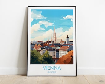 Vienna Travel Print - Austria Poster - Custom Personalised Wedding Birthday Gift