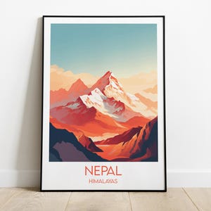 Nepal Travel Print - South Asia Poster - Custom Personalised Wedding Birthday Gift