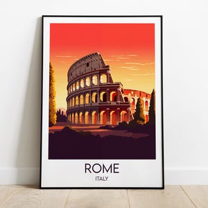 Rome Travel Print - Italy Poster - Custom Personalised Wedding Birthday Gift