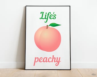 Lifes Peachy Lustig Druck-Poster | A3-A4-A5 | Rosa motivierende Wohnkultur Wand Art Deco minimalistische Zeichnung Geschenk