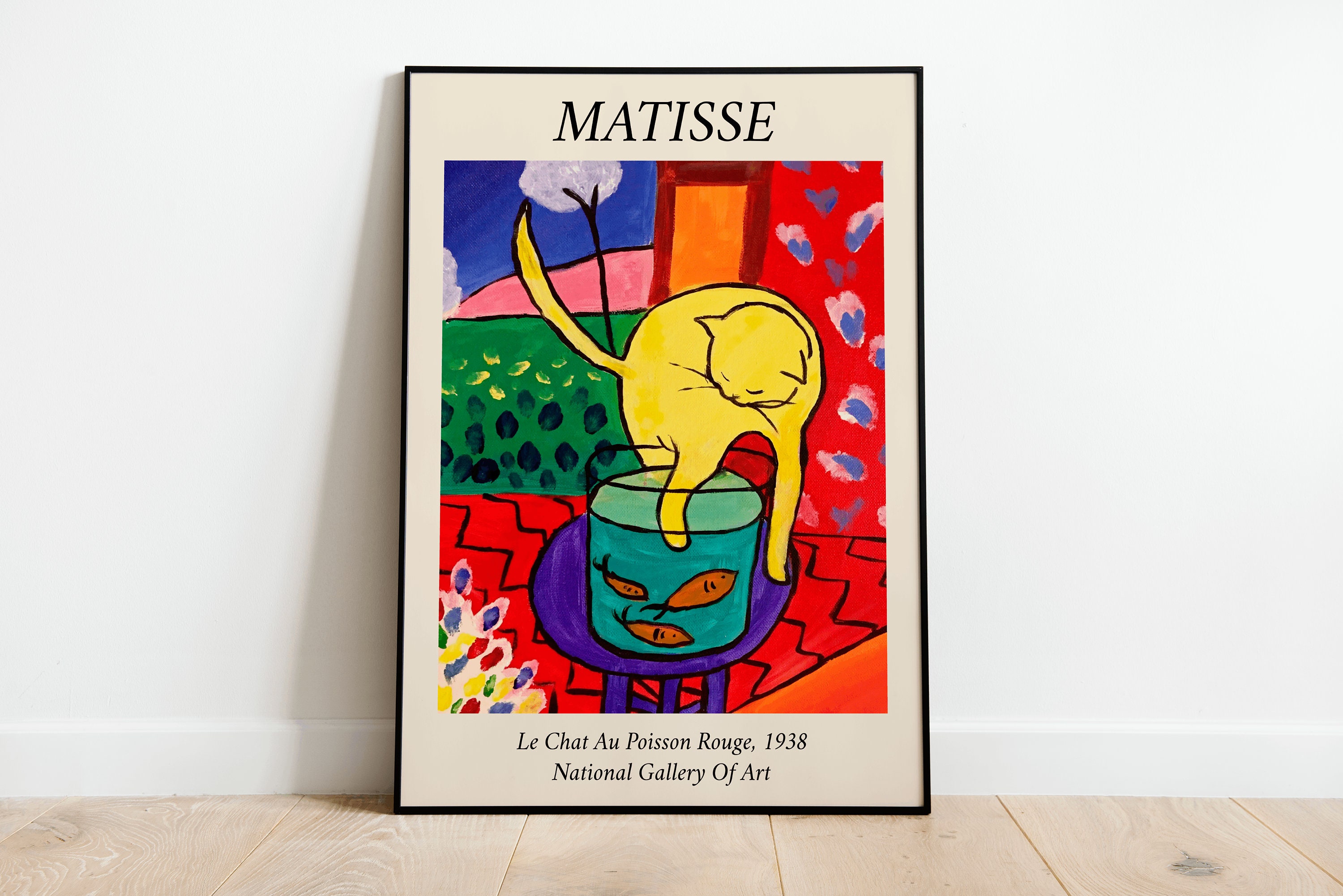 Matisse kat met rode vis tentoonstelling poster | A3 A4 A5 | Ultrahoge kwaliteit klassieke vintage bloemen Home Decor Art Deco