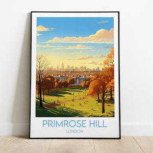 Primrose Hill Travel Print - London Poster - Custom Personalised Wedding Birthday Gift
