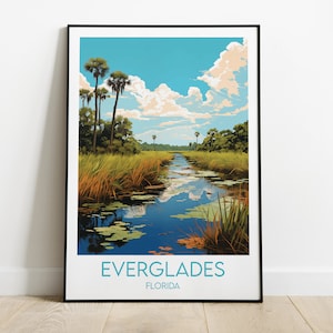 Everglades Florida Travel Print - United States Poster - Custom Personalised Wedding Birthday Gift