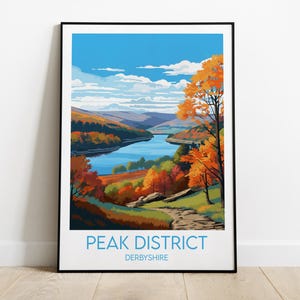 Peak District Travel Print - Derbyshire Poster - Custom Personalised Wedding Birthday Gift