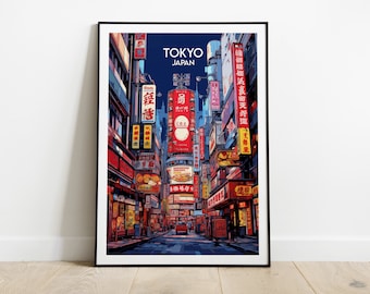 Tokyo Travel Print - Japan Poster - Custom Personalised Wedding Birthday Gift
