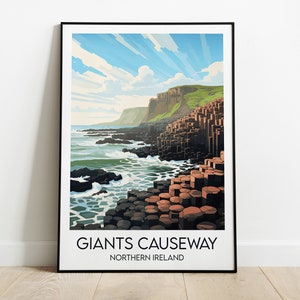 Giants Causeway Travel Print - Northern Ireland Poster - Custom Personalised Wedding Birthday Gift