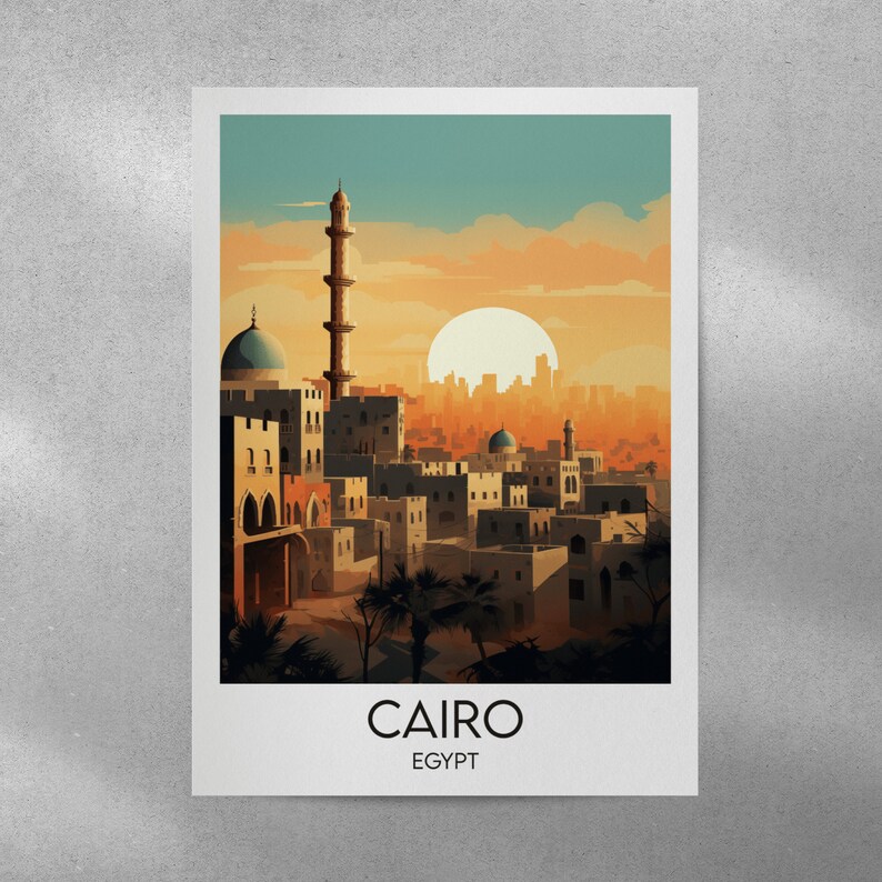 Cairo Travel Print - Egypt Poster - Custom Personalised Wedding ...