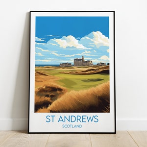 StAndAndrews Golf Platz Reise Druck - Schottland Poster - Individuell Personalisiertes Hochzeit Geburtstagsgeschenk