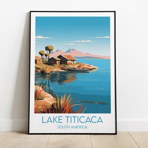 Lake Titicaca Travel Print - Peru Bolivia Poster - Custom Personalised Wedding Birthday Gift