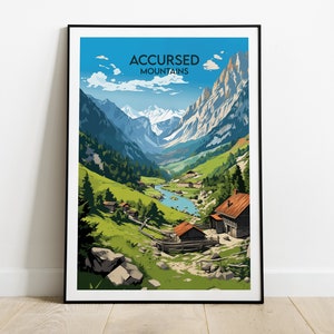 Verfluchte Berge Reisedruck - Albanische Alpen Poster - Personalisiertes Hochzeit Geburtstagsgeschenk